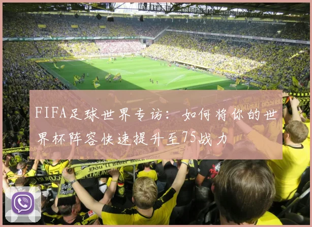 FIFA足球世界专访：如何将你的世界杯阵容快速提升至75战力